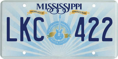 MS license plate LKC422