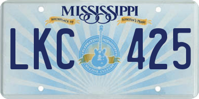 MS license plate LKC425