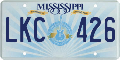 MS license plate LKC426