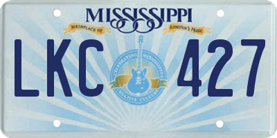 MS license plate LKC427