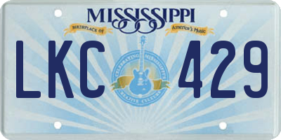 MS license plate LKC429