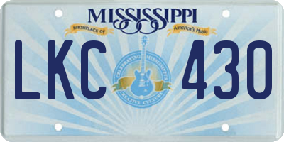 MS license plate LKC430