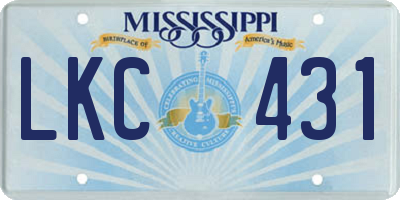 MS license plate LKC431