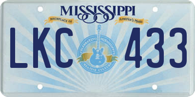 MS license plate LKC433