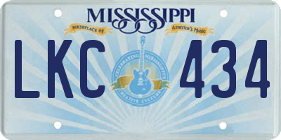 MS license plate LKC434