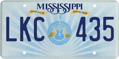 MS license plate LKC435