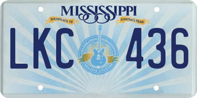 MS license plate LKC436