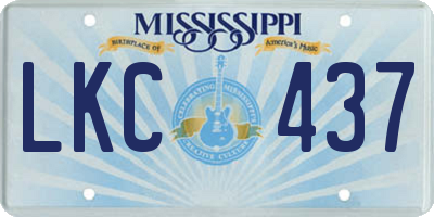 MS license plate LKC437