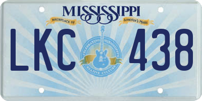MS license plate LKC438