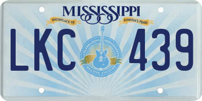 MS license plate LKC439