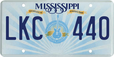 MS license plate LKC440