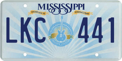 MS license plate LKC441