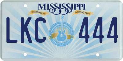 MS license plate LKC444