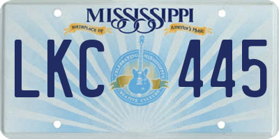 MS license plate LKC445