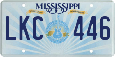 MS license plate LKC446