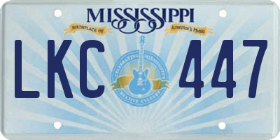 MS license plate LKC447