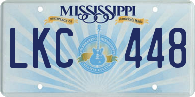 MS license plate LKC448