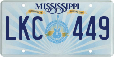 MS license plate LKC449