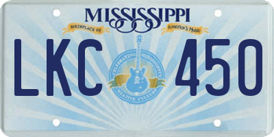 MS license plate LKC450
