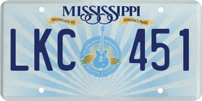 MS license plate LKC451