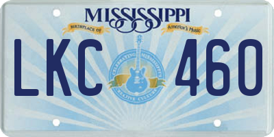 MS license plate LKC460