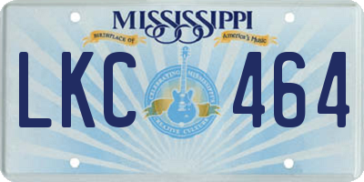 MS license plate LKC464