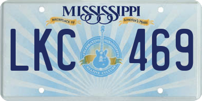 MS license plate LKC469