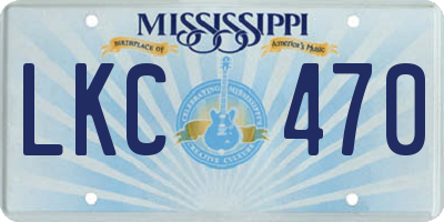 MS license plate LKC470
