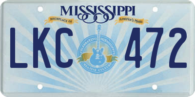 MS license plate LKC472