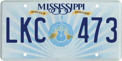 MS license plate LKC473