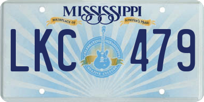MS license plate LKC479