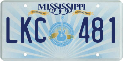 MS license plate LKC481