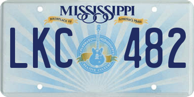 MS license plate LKC482
