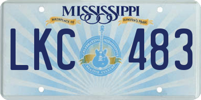 MS license plate LKC483