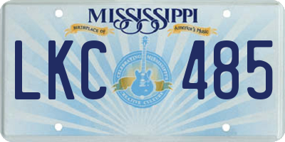 MS license plate LKC485