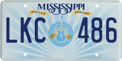 MS license plate LKC486