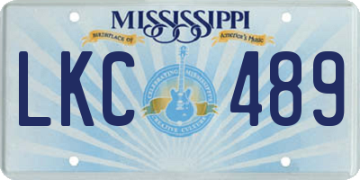 MS license plate LKC489