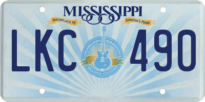 MS license plate LKC490