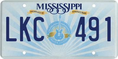 MS license plate LKC491