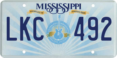 MS license plate LKC492