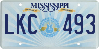 MS license plate LKC493