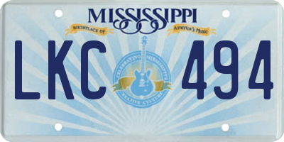 MS license plate LKC494