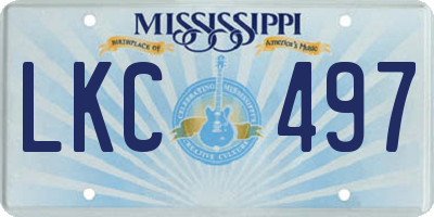 MS license plate LKC497