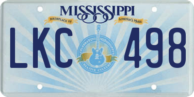 MS license plate LKC498