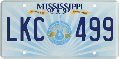 MS license plate LKC499