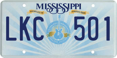 MS license plate LKC501