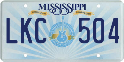 MS license plate LKC504