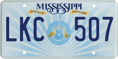 MS license plate LKC507