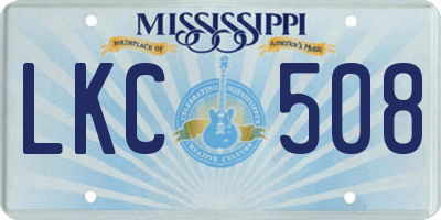 MS license plate LKC508
