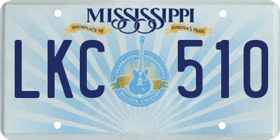 MS license plate LKC510